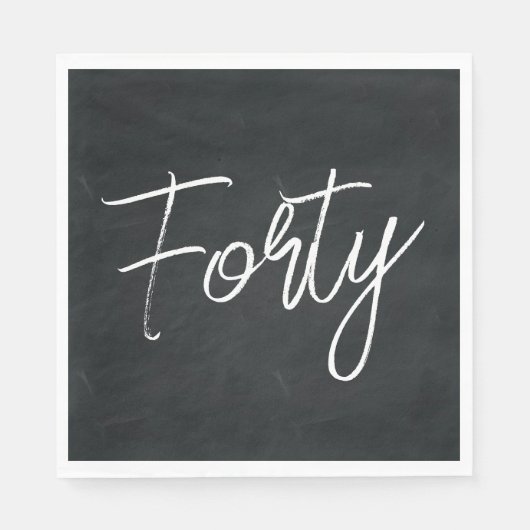 白黒モダン誕生日パーティー スタンダードランチョンナプキン (正面)