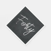 白黒モダン誕生日パーティー スタンダードランチョンナプキン (角)