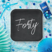 白黒モダン誕生日パーティー ペーパープレート (パーティー)