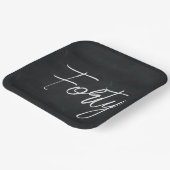 白黒モダン誕生日パーティー ペーパープレート (傾斜あり)