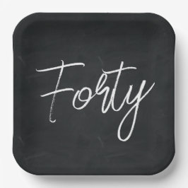 白黒モダン誕生日パーティー ペーパープレート