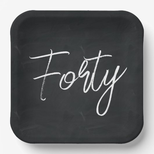 白黒モダン誕生日パーティー ペーパープレート (正面)