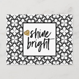 白黒モダン金ゴールドアートカードシャイン ポストカード