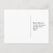 白黒モダン金ゴールドグストライプラムRSVP インビテーションポストカード (裏面)