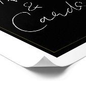 白黒モダン金ゴールドミニマルギフト&カードサイン ポスター (角)