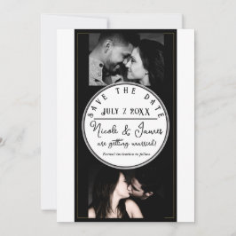 白黒モダン金ゴールドミニマル保存日付