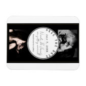 白黒モダン金ゴールドミニマル保存日付 マグネット (横)