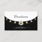 白黒モダン金ゴールドモノグラ縁どム 名刺 (正面)