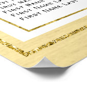 白黒モダン金ゴールド結婚フローラの座席表 ポスター (角)