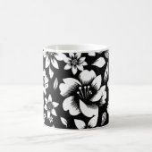 白黒モダン離れ吹フローラ コーヒーマグカップ (中央)