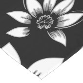 白黒モダン離れ吹フローラ ショートテーブルランナー (コーナー)