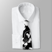 白黒モダン離れ吹フローラ ネクタイ (タイ)