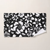 白黒モダン離れ吹フローラ バスタオルセット (ハンドタオル)
