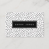 白黒モダン黒点と白黒点 名刺 (正面)