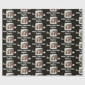 白黒モダン1フォトメリークリスマス ラッピングペーパー (フラット)