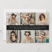 白黒モダン12写真卒業 案内状 (裏面)