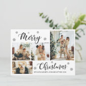 白黒モダン4フォトコラージュクリスマスカード (スタンド正面)
