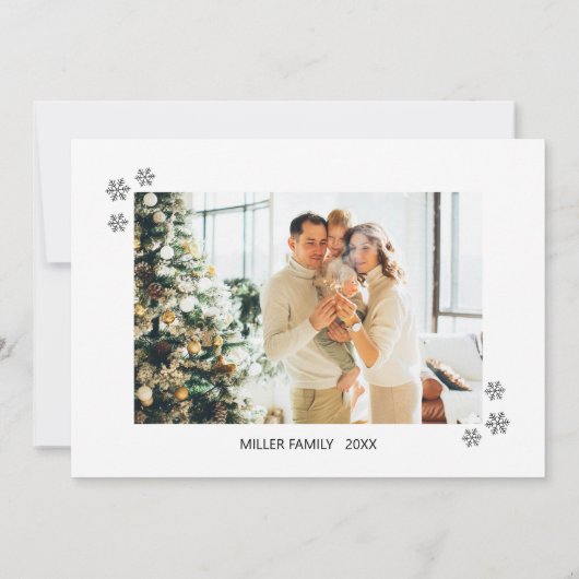 白黒モダン4フォトコラージュクリスマスカード (裏面)