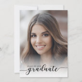 白黒モダン4写真卒業パーティー 招待状 (正面)