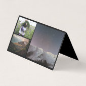 白黒モダン4枚の写真写真を折り畳み 名刺 (裏面)