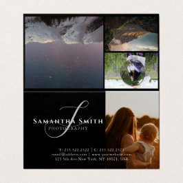 白黒モダン4枚の写真写真を折り畳み 名刺