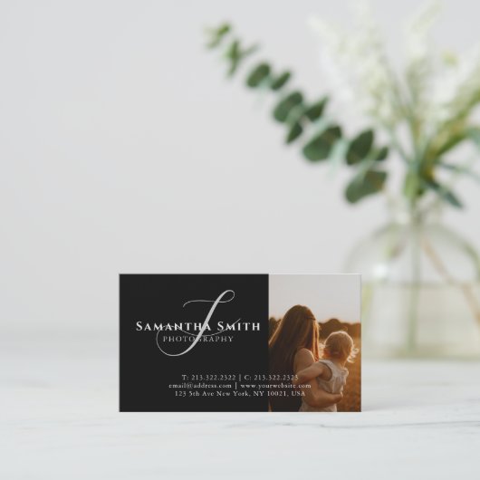 白黒モダン4枚の写真 名刺 (スタンド正面)