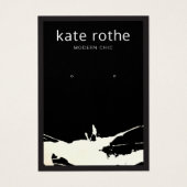 白黒モダン(ばちゃばちゃ)跳ねるイヤリング表示カード (正面)