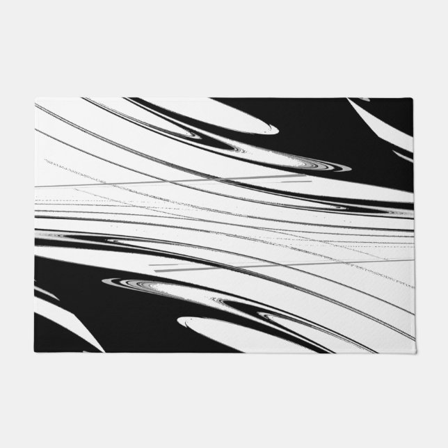 白黒モダン ドアマット (正面)