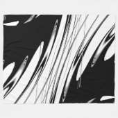 白黒モダン フリースブランケット (正面(横))