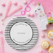 白黒モダン ペーパープレート (パーティー)