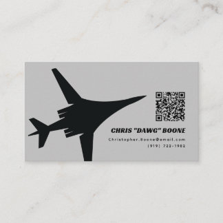 白黒モダンB-1爆撃機 名刺