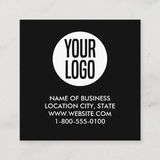 白黒モダンQRコード スクエア名刺 (正面)