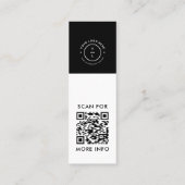 白黒モダンQRソーシャルメディアイベントロゴ スキニー名刺 (裏面)