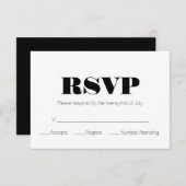 白黒モダンRSVP 出欠カード (正面/裏面)