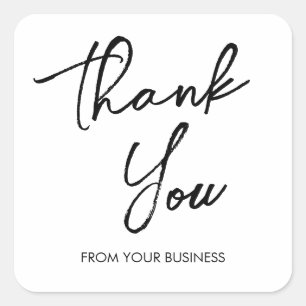 白黒モダンThank You Script スクエアシール