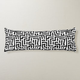 白黒モチーフ |幾何迷路パターン ボディピロー
