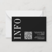 白黒モノクロはっきりしたQRコードRSVPボウ ノートカード (裏面)