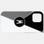 白黒モノクロカラーブロックモノグラムの Case-Mate iPhoneケース (裏面 (横))