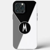 白黒モノクロカラーブロックモノグラムの Case-Mate iPhoneケース (裏面)