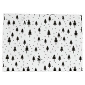 白黒モノクロクリスマスツリーミニマル ラージペーパーバッグ (裏面)