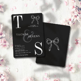 白黒モノクロシッはっきりしたクボウモダンド 招待状