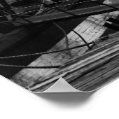 白黒モノクロハーバーボート ポスター (角)