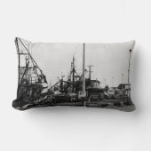 白黒モノクロハーバーボート ランバークッション (正面)