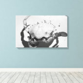 白黒モノクロームシー海カニ キャンバスプリント (インサイチュ (ウッドフロア))