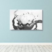 白黒モノクロームシー海カニ キャンバスプリント (インサイチュ (ウッドフロア))