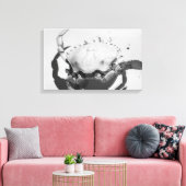 白黒モノクロームシー海カニ キャンバスプリント (インサイチュ (リビング))