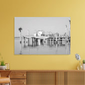 白黒モノクローム海海橋鳥 キャンバスプリント (インサイチュ (リビング))