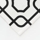 白黒モノクロ幾何学正方形パターンFl フリースブランケット (角)