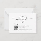 白黒モノクロ波曲線QRコードRSVP ノートカード (裏面)