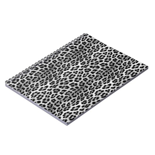 白黒モノクロ、ヒョウ柄 ノートブック (左側)